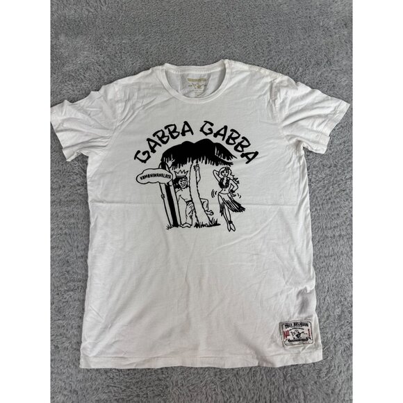 True Religion Mens Gabba Gabba White Graphic Tee M 100% Cotton NWOT Casual Style - Picture 6 of 8